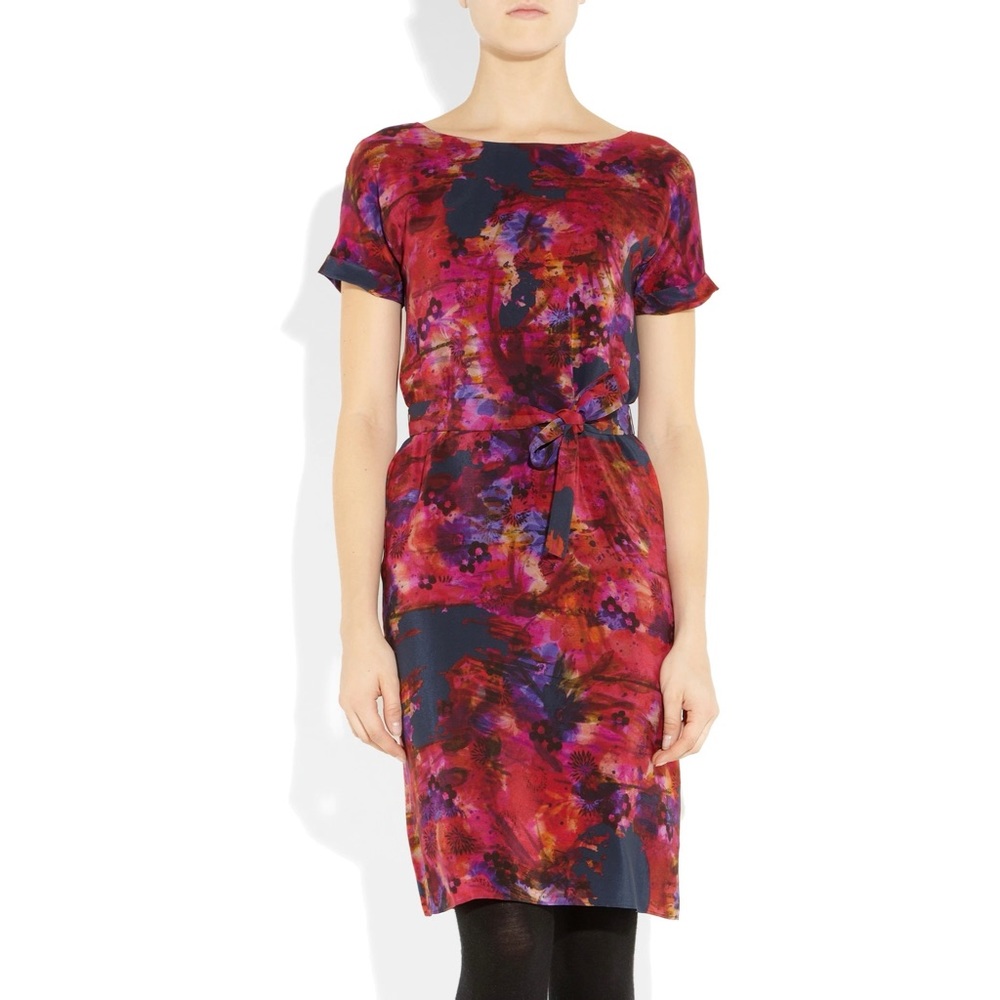 Erdem Anneli Floral Print Silk Dress Size 6